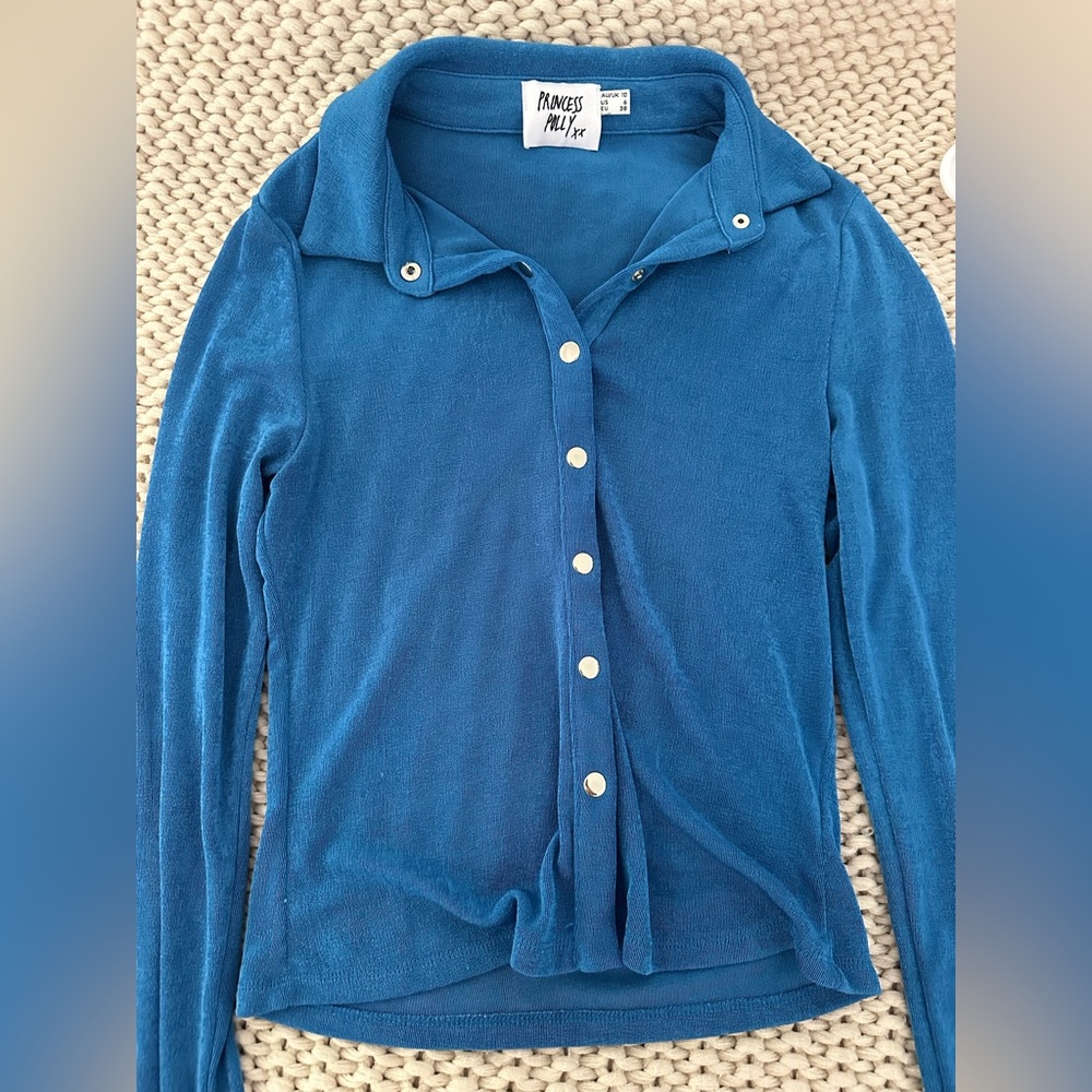 Blue button up